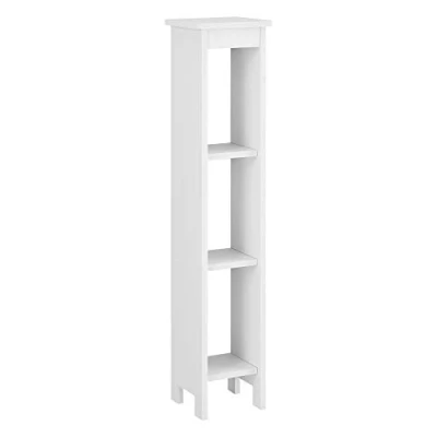 Imagen de [en.casa] Estantería de Pie con 3 Estantes Arvika 80 x 17 cm WPC Librería Almacenaje Compartimentos Blanco