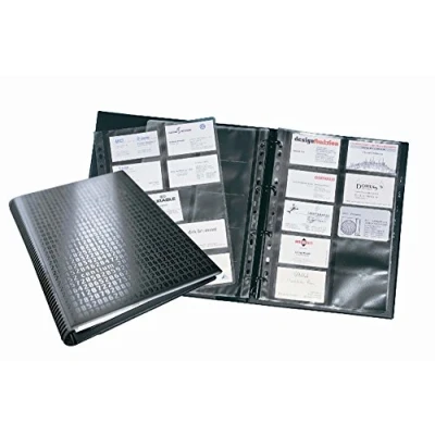Imagen de Durable 240901 carpeta de anillas para tarjetas visita Visifix centium A4, 400 visita, negro
