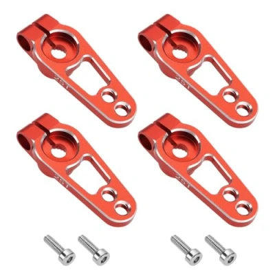 Imagen de YINETTECH brazo servo de bocina 25T aleación aluminio, dirección una sola cara, roscas M3 para coche RC a escala 1/10, compatible con servomotores Futaba, color rojo
