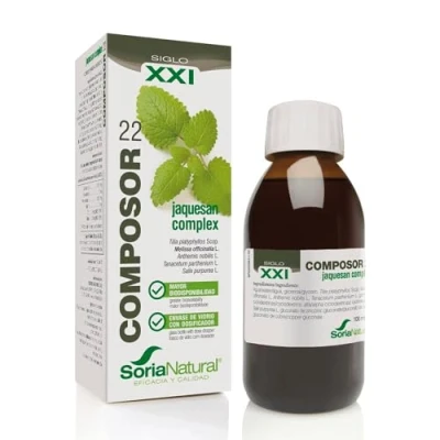 Imagen de Soria Natural Composor 22 Jaquesan Complex Con Extractos de Tila, Melisa, Manzanilla Amarga, Tanaceto, Sauce y Zinc Cobre Ayuda a Aliviar Dolores Cabeza Acción Analgésica 100ml