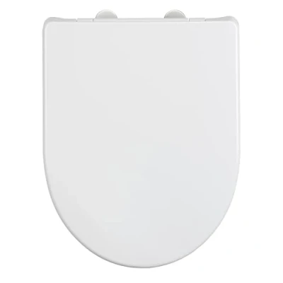 Imagen de WENKO Asiento de inodoro Sindia, capacidad 300 kg, mecanismo cierre suave Easy Close y fijación higiénica acero inoxidable Fix Clip 1 botón, Duroplast resistente, 36,5 x 46,5 cm, blanco