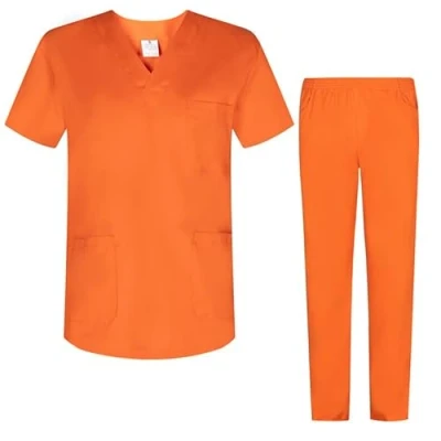 Imagen de MISEMIYA Uniformes Sanitario Unisex Sanitarios MÉDICOS Conjuntos BZ 817 8312 L, Naranja