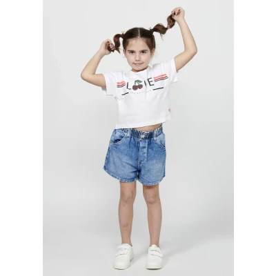 Imagen de Koroshi Camiseta estampada Blanco white para niños, Talla: 4 5a,
