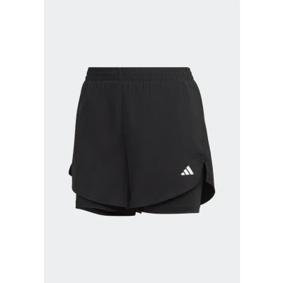 Imagen de adidas Mujer AEROREADY Made for Training Minimal Two in One Shorts, Black/White, XXS