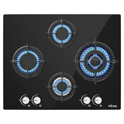 Imagen de Placa de gas, encimera con 4 fuegos, cocina empotrada, gas natural/propano