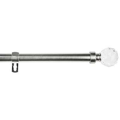 Imagen de MERCURY TEXTIL Barra Sencilla Forja Universal Extensible,Barra de Cortinas Decorativa Extensible Acero (Plata, 120 210cm Bola Cristal)