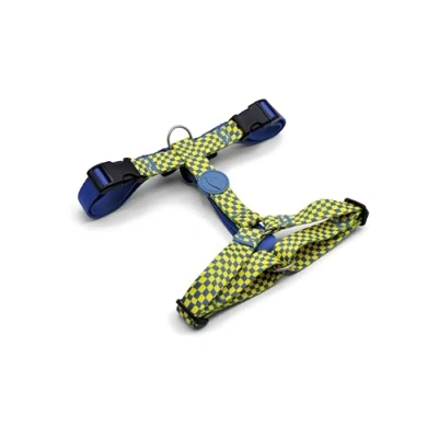 Imagen de MORSO® Arnés H Ajustable en 5 Puntos, para Perros de Talla Media/Grande, Amarillo y Azul, L