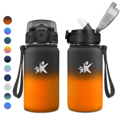 Imagen de KollyKolla Botella Agua Acero Inoxidable 500ml, con Pajita, sin BPA, a Prueba de Fugas, Cantimplora Termica Reutilizable para Camping, Niño, Niña, Adulto, Bicicleta, Escuela, Fitness