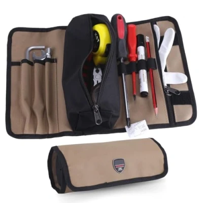 Imagen de Bolsa de Herramientas,Tool Bag,Tool Roll,36 * 25cm Durable Canvas Electrician Roll Up Tool Bag Herramientas Hardware Impermeable Almacenamiento Organizador