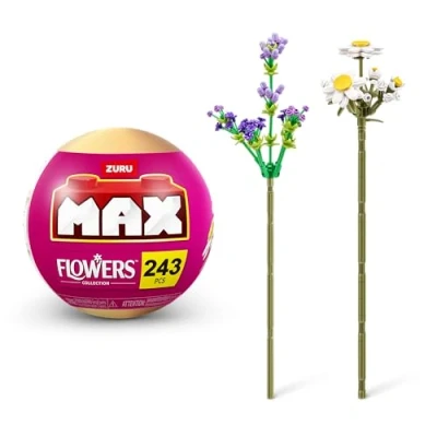 Imagen de MAX Premium Flowers Building Bricks Collection (up to 243 Pieces, 2 per Capsule, 10 Collect). (Common Daisy and Lavender, 1 Capsule)