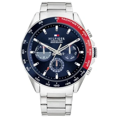 Imagen de Tommy Hilfiger OWEN Reloj silvercoloured/blue/red, Hombre, Talla: One Size, Silver coloured/blue/red