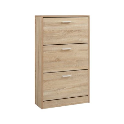 Imagen de [en.casa] Armario Zapatero Sykkylven Organizador de Zapatos con 3 Puertas para 12 Pares Mueble Entrada Pasillo 103 x 60 24 cm Roble Sonoma