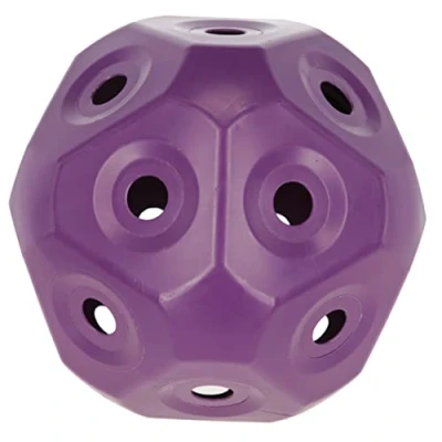 Imagen de Kerbl Pelota de alimentación para Ponis, Actividad lúdica, simplificada con heno hasta 3 kg heno, diámetro 40 cm, 19 Orificios 4 Color Morado