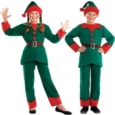 Imagen de Fun Shack Disfraz Elfo Niño, Navidad Traje Duende Niña, Niño Talla XL