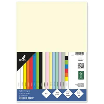 Imagen de Kangaro Papel de color beige DIN A4 160g/m² FSC mix 50 pack carta DIY K 0039 435