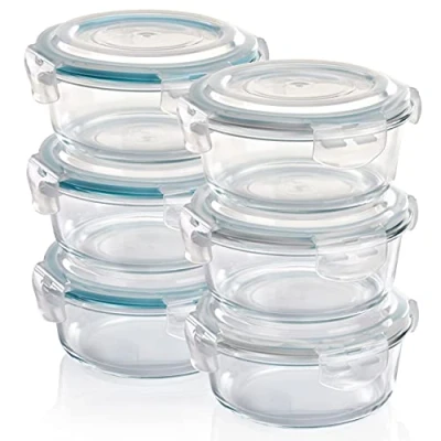 Imagen de Grizzly Contenedores de Almacenamiento Vidrio para Alimentos 6 x 620 ml retondo