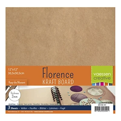 Imagen de Vaessen creative hojas de aglomerado para manualidades florence 2mm, conjunto 3 cuadradas, 30,5 x cm, scrapbook, cubiertas diarios, álbumes fotos, decoraciones boda y más