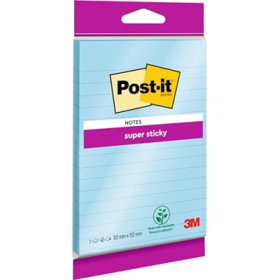 Imagen de Post It 6844 LNB Notas adhesivas, 102 x 152 mm, color Azul