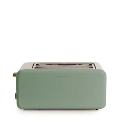 Imagen de CREATE/TOAST RETRO XL/Tostadora Verde Sage / 6 Niveles de potencia, bandeja recogemigas, termostato, descongelación, recalentar, 2 ranuras rebanadas anchas, 1500W
