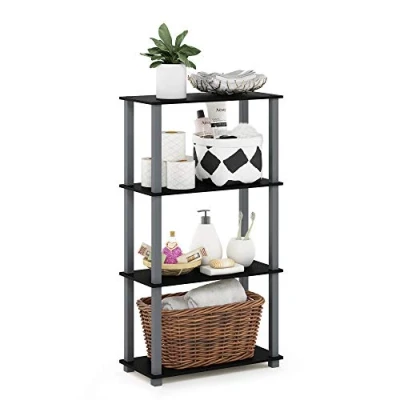 Imagen de Furinno Estantes sin herramientas Negro/Gris Tubería rectangular