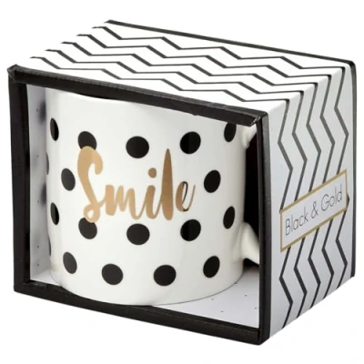 Imagen de Draeger Taza Original de té para regalar a sus seres queridos café en porcelana fina 350 ml 8 cm diámetro x 8,5 altura sonrisa
