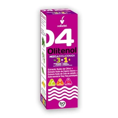 Imagen de Novadiet OLITENOL+ACEITE Esencial Ylang con Extracto fluido de Olivo, Espino Blanco, Cola caballo y Aceite Regulación la Presión Sanguínea Envase 50 ml