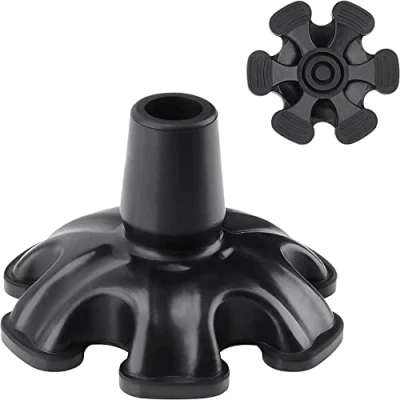Imagen de supregear Tacos Muletas 16mm, Contera de Goma Negra para y Bastones, Virolas con Arandela Metálica, Antideslizantes Autoestable Soporte