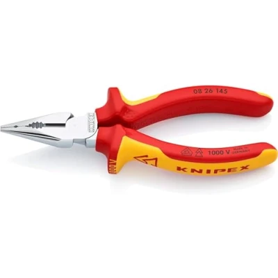 Imagen de Knipex Alicate universal en punta cromado, aislados con fundas multicomponentes, según norma VDE 145 mm 08 26