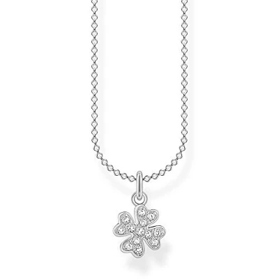 Imagen de THOMAS SABO Collar de mujer con trébol Plata ley 925, 38 45 cm longitud, 38,00 45,00 cm, esterlina