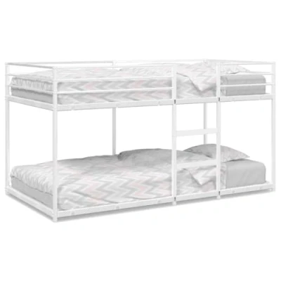 Imagen de vidaXL litera sin colchón Acero Blanco 90x190 cm, Estructura de Cama, Base Muebles Dormitorio, Cama Alta,