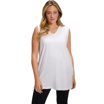 Imagen de Ulla Popken Basic V Top Camisetas, Schneewittchen, 60 62 para Mujer
