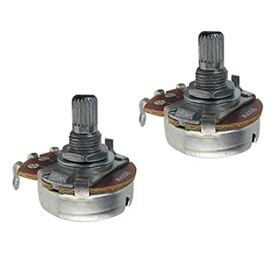 Imagen de IKN 2 uds tamaño completo B500K potenciómetro cónico lineal de control volumen tono guitarra con bayoneta L15mm eje dividido estriado corto