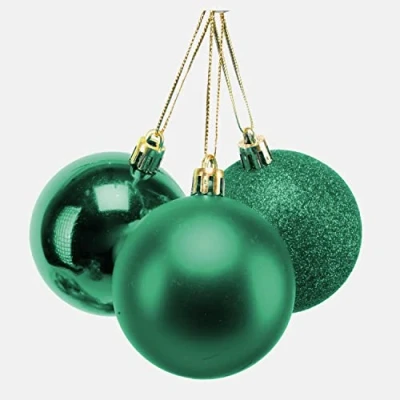 Imagen de 60 mm/6 Bolas de Navidad inastillables, Color Verde Esmeralda, decoración árbol Navidad, Adorno Decoraciones Colgantes navideña, Brillante, Mate,