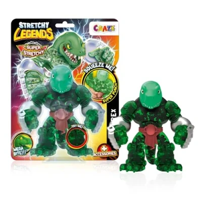 Imagen de CRAZE Legends Stretchy Megarex Figuras Elásticas De Acción para Niños, Superhéroes Coleccionar con Relleno Slime, 6 Dinosaurios Diferentes