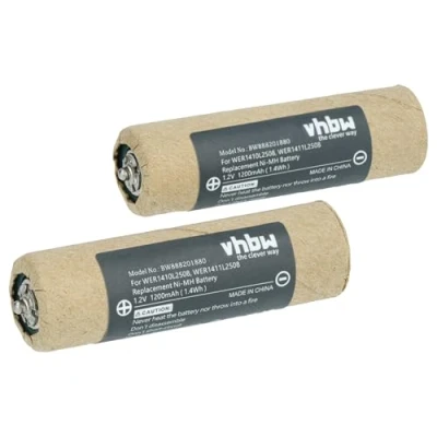 Imagen de vhbw 2X Batería Compatible con Panasonic ER1610, ER1611 afeitadora, cortadora de Pelo (1200 mAh, 1,2 V, NiMH)