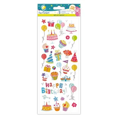 Imagen de Craft Planet Pegatinas divertidas &quot;Glitzy Birthday&quot;, multicolor, talla única