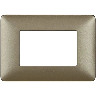 Imagen de Bticino Placa 3 módulos, Plateado, AM4803MTA
