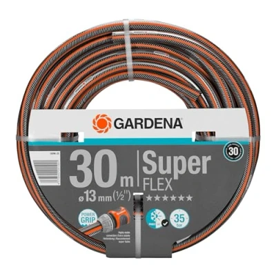 Imagen de Gardena Premium Superflex, Manguera, 12 x 12, 13 mm, 1/2 pulgadas, sin Accesorios, Color Gris y Naranja, 30 m