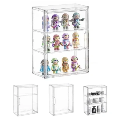 Imagen de Dasellfa Vitrinas para Colecciones, Plexiglass Vitrina Expositora,Expositor Metacrilato,Vitrina Coleccionista Acrílico Transparente, con Puerta,Figuras de AccióN,Juguetes,Miniaturas (27*13*36)