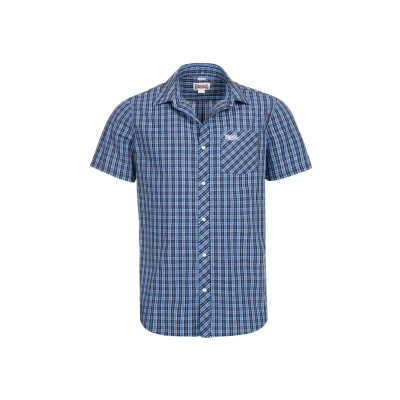 Imagen de Lonsdale Kurzarm Passform Brixworth Camisa, Hombre, Talla: Small, Blue/white/black
