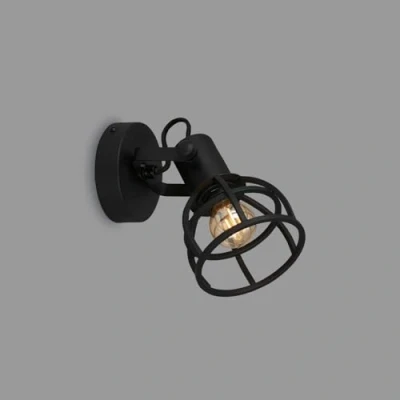 Imagen de Briloner Leuchten 2669 015 Punto de Pared Retro con Pantalla Celosía, 1 Luz, E14, 25 W, Aplique Rústico Acero, Negro