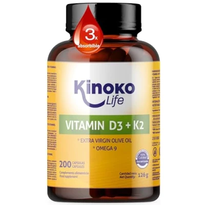 Imagen de Vitamina d3 y k2 200 Cápsulas Liquidas con Omega 9 Aceite de Oliva Virgen. 2000 ui + MK7 100 μg Dosis equilibrada. Alta Absorción 3x. Apoyo Óseo e Inmunitario.