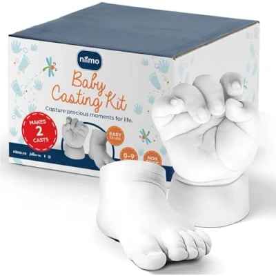 Imagen de Niimo Kit 3D Molde Manos y Pies Para Bébé, Escultura Seguro No Tóxico la Piel con 2 Bolsas de Alginato Yeso Molde, Regalos Parejas, Figuras
