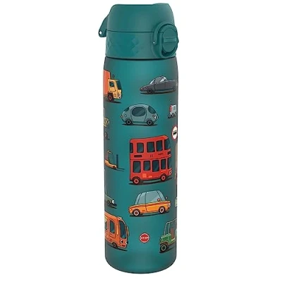 Imagen de ION8 Botella Agua, 500ml, a Prueba de Fugas, Fácil Abrir, Cerradura Segura, Apta para Lavavajillas, Sin BPA, Asa Transporte, Limpiar, Neutro en Carbono, Diseño Automóviles