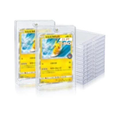 Imagen de Tolesum 10PCS Magnetic Card Holder 35PT Soporte de Tarjeta UV Protectoras Funda Plástica Dura Transparentes Cartas Coleccionables Marco para Magic, MTG, Deportes, Béisbol, Fútbol