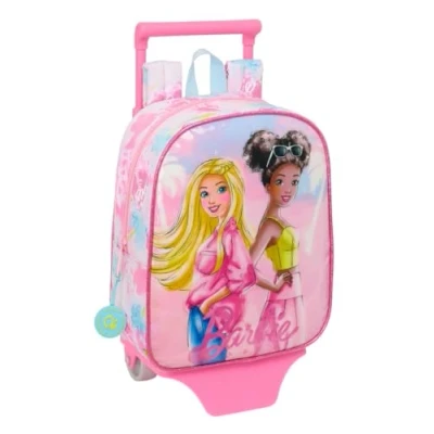 Imagen de Safta BARBIE PAINTERLY Mochila Guardería con Carro, Ideal para Niños de Diferentes Edades, Cómoda y Versátil, Calidad Resistencia, 22x10x27 cm