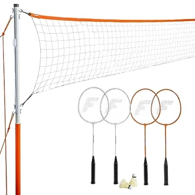 Imagen de Franklin Sports Juego de bádminton Red para Patio Trasero Raquetas y pájaros incluidos o Playa, iniciación, Talla única