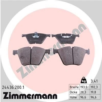 Imagen de ZIMMERMANN 24436.200.1 Juego de pastillas freno preparado para indicador desgaste Foto correspondiente a la entrega BMW: X6, X5, 7