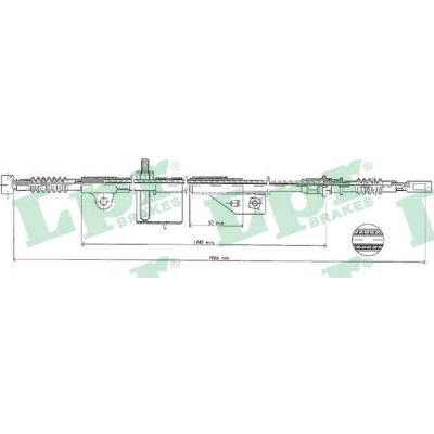 Imagen de LPR C1052B Cable de Freno Mano 1665/1440 Discos
