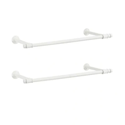 Imagen de SONGMICS Juego de 2 Percheros Pared, Colgador Estilo Industrial, Ahorro Espacio, 30 x 84 7 cm, Carga 60 kg, Montaje Fácil, Acero, Blanco Nube HSR140W02
